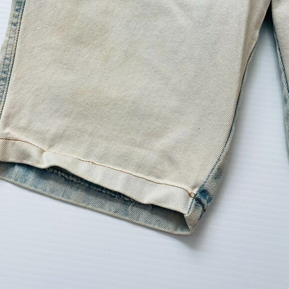 Jou Jou Vintage Shorts Tapered Light Wash 100% Cotton High Rise Patched Size 9 - Picture 4 of 13